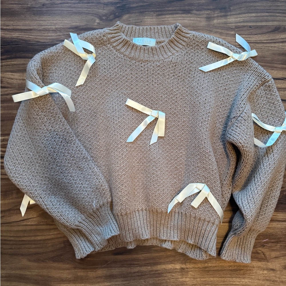 Brown Bow Sweater